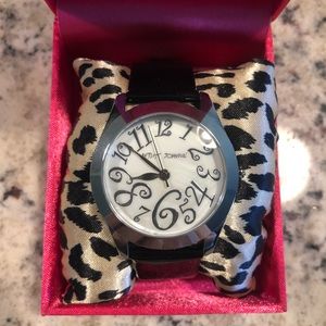 Betsey Johnson Black Patent Watch